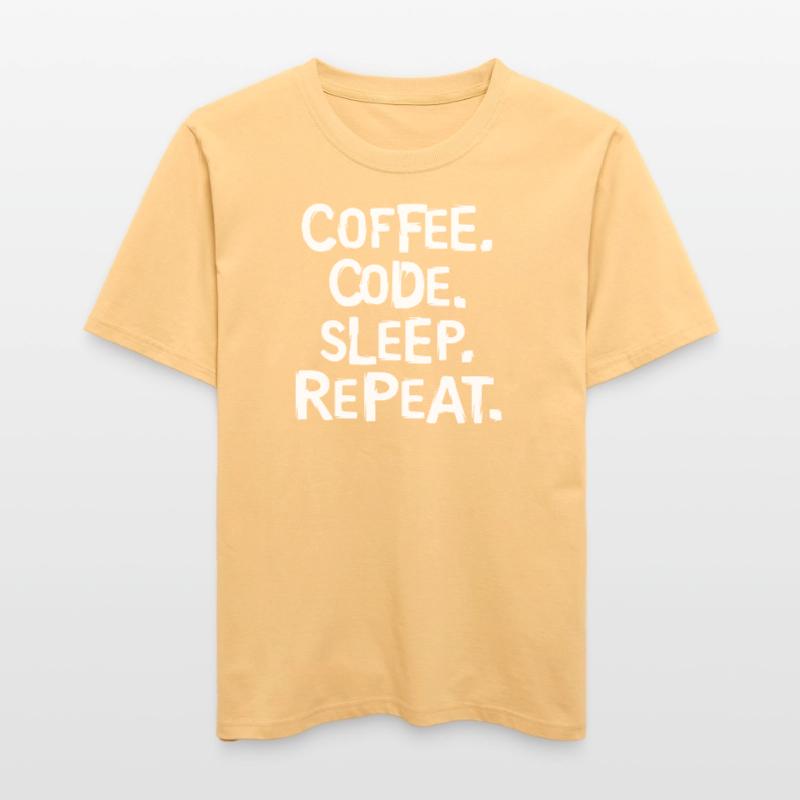 Coffee Code Sleep - Répéter le travail du programmeur  T-shirt unisexe RELAXED FIT en coton bio
