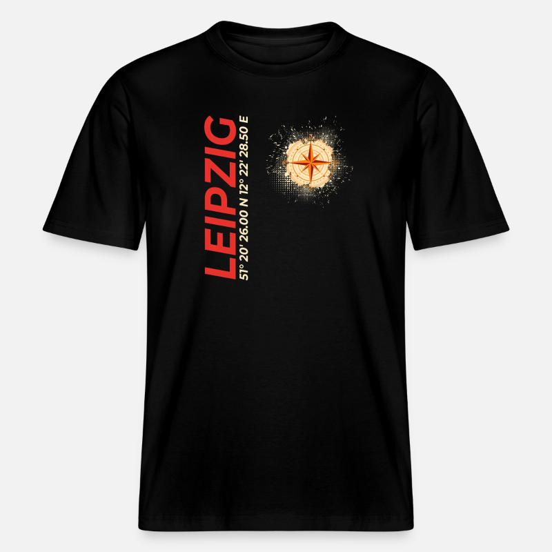 Leipzig -  RELAXED FIT Unisex Organic T-Shirt - Schwarz