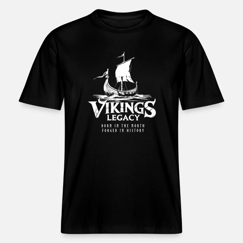 Drakkar - das Wikinger Langschiff -  RELAXED FIT Unisex Organic T-Shirt - Schwarz
