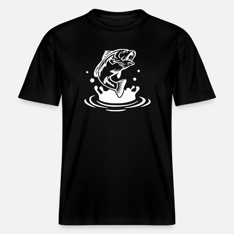 Illustration de saut de poisson dynamique - T-shirt unisexe RELAXED FIT en coton bio - noir