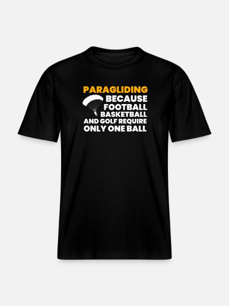 Paragliding Funny T Shirt Gift -  RELAXED FIT Unisex Organic T-Shirt - black