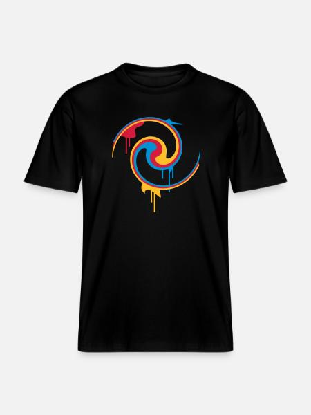 Bunte Farbspirale mit Graffiti-Stil - RELAXED FIT Unisex Organic T-Shirt - Schwarz