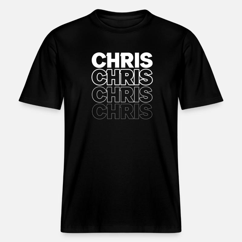 Conception à double lettrage Chris -  T-shirt unisexe RELAXED FIT en coton bio - noir