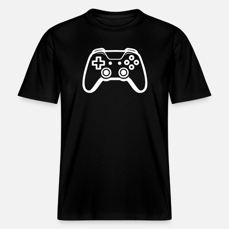 Gamer Controller Joypad Symbol -  RELAXED FIT Unisex Organic T-Shirt - Schwarz
