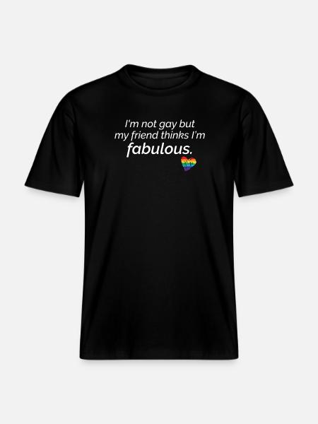 Ami fabuleux LGBTQ Pride Coeur Design - T-shirt unisexe RELAXED FIT en coton bio - noir