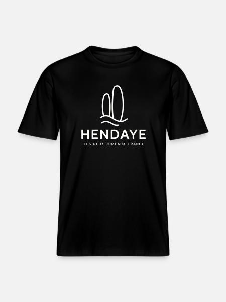 Motif Nature hendaye -  T-shirt unisexe RELAXED FIT en coton bio - noir