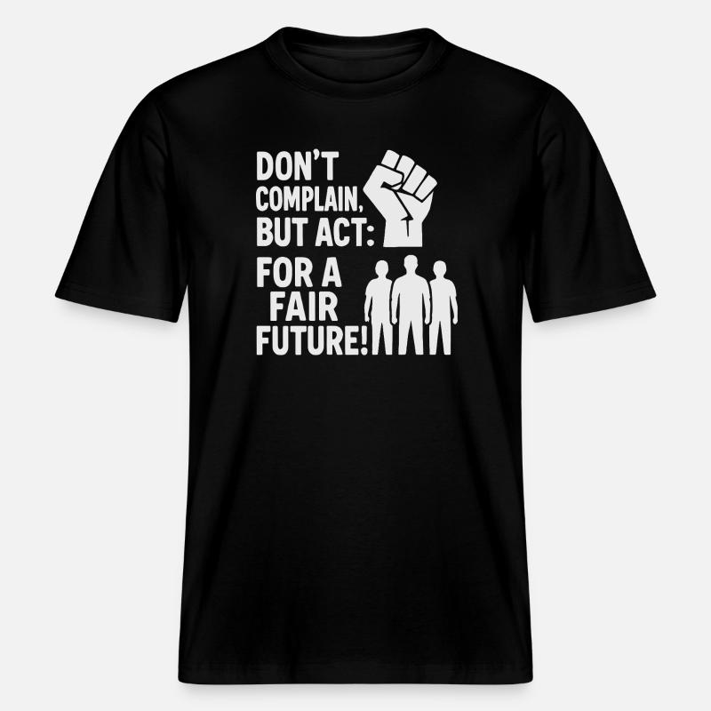 Acting for a fair future - RELAXED FIT Unisex Organic T-Shirt - black
