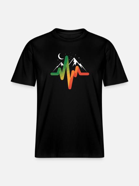 mountains nature landscape - RELAXED FIT Unisex Organic T-Shirt - black