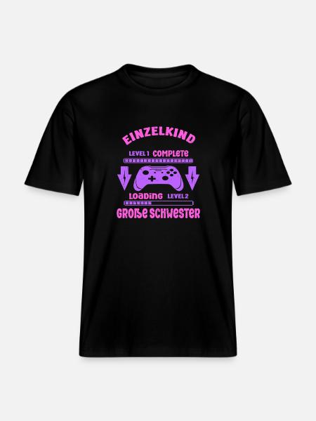 Einzelkind Complete - Loading Große Schwester 2026 -  RELAXED FIT Unisex Organic T-Shirt - Schwarz