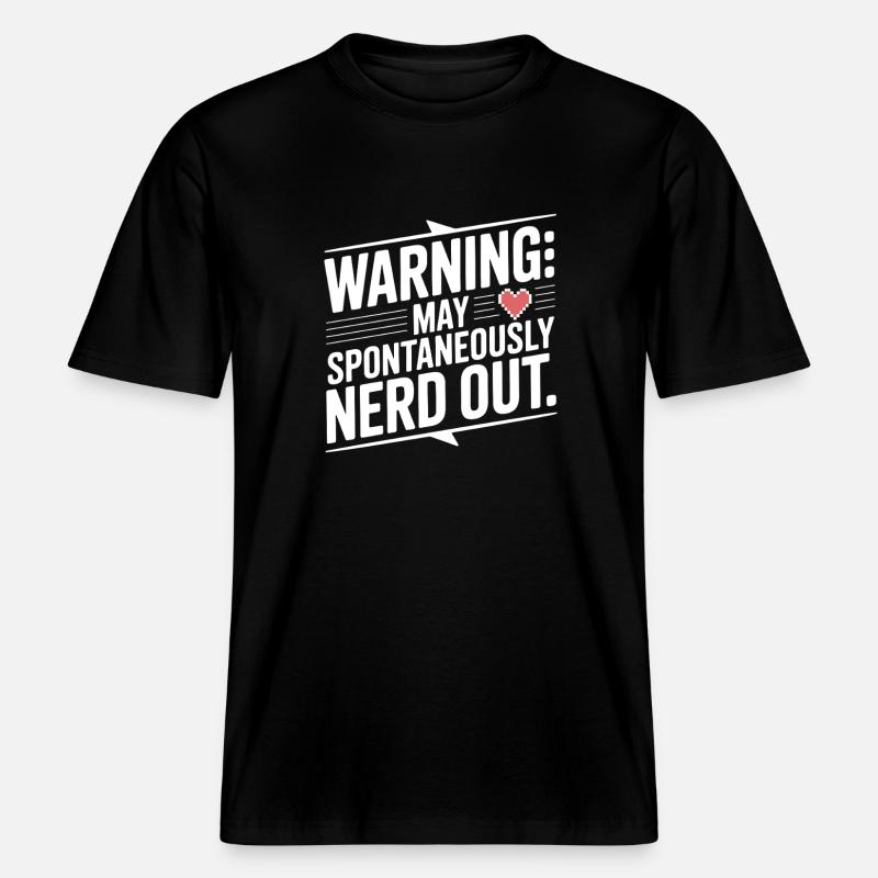 Warnung kann spontan nerd werden - RELAXED FIT Unisex Organic T-Shirt - Schwarz