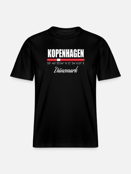 Copenhague -  T-shirt unisexe RELAXED FIT en coton bio - noir
