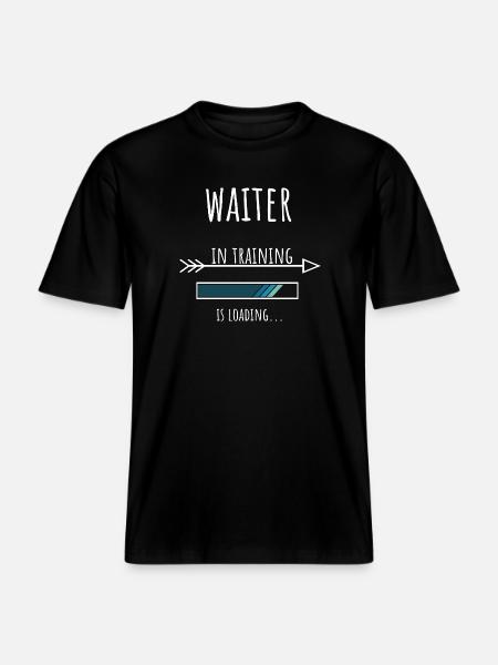 Waiter Geschenk Beruf Ausbildung Kellner -  RELAXED FIT Unisex Organic T-Shirt - Schwarz
