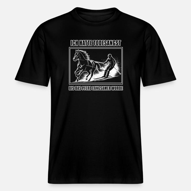 Bis das Pferd langsamer wurde -  RELAXED FIT Unisex Organic T-Shirt - Schwarz