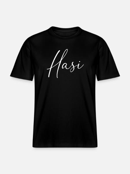 Hasi / Handwriting Design - RELAXED FIT Unisex Organic T-Shirt - black