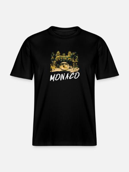 Monaco façade Casino, Globe Doré - T-shirt unisexe RELAXED FIT en coton bio - noir