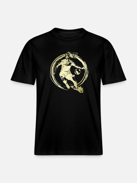 Female Soccer Player Silhouette - RELAXED FIT Unisex Organic T-Shirt - black