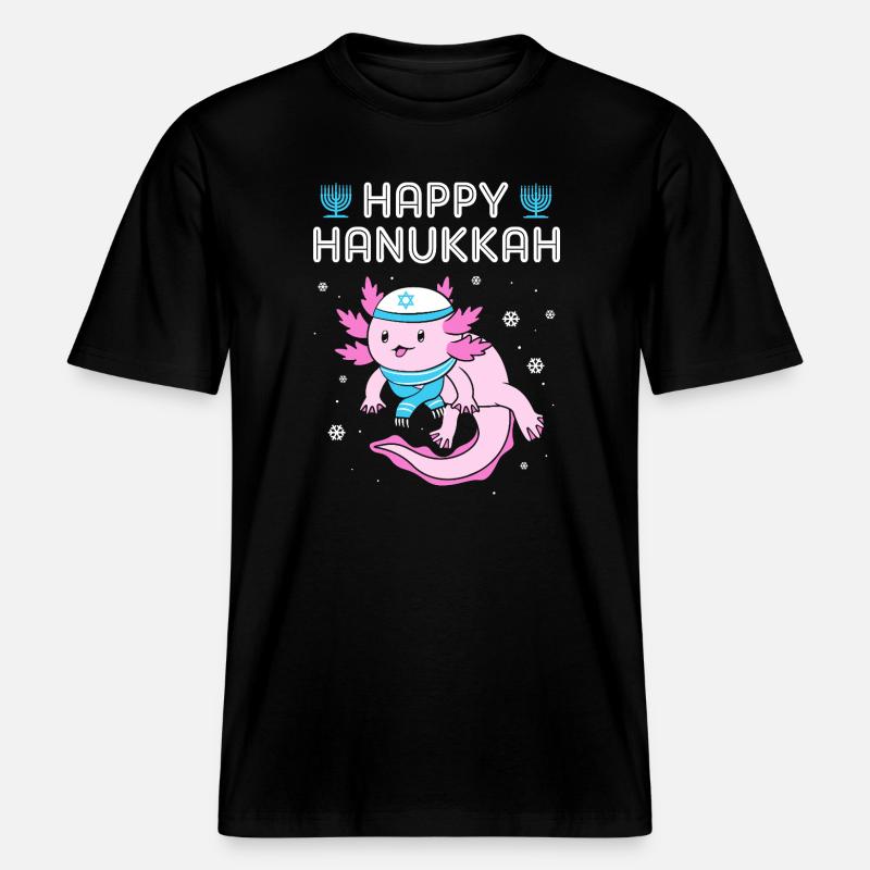 Hanoukka Hanoukka Hanoukka -  T-shirt unisexe RELAXED FIT en coton bio - noir