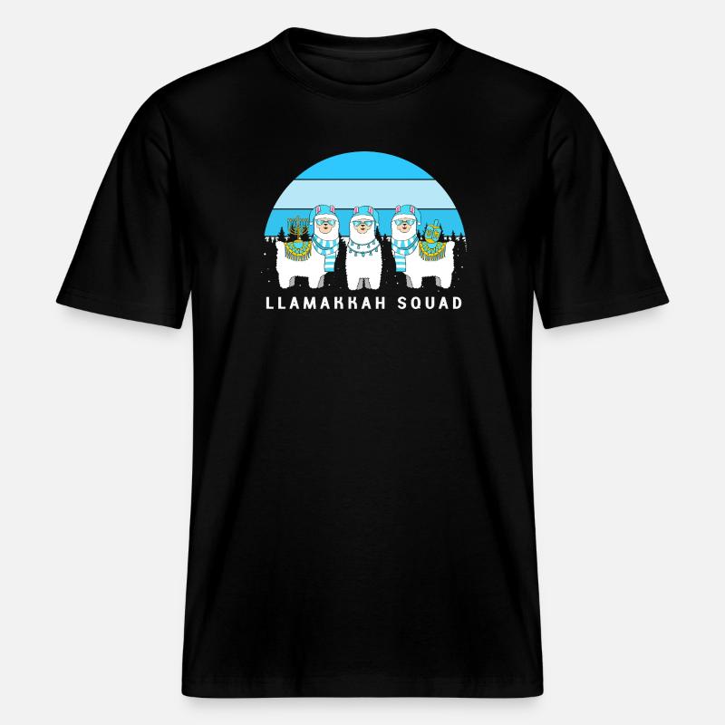 Hanoukka Hanoukka Hanoucca -  T-shirt unisexe RELAXED FIT en coton bio - noir