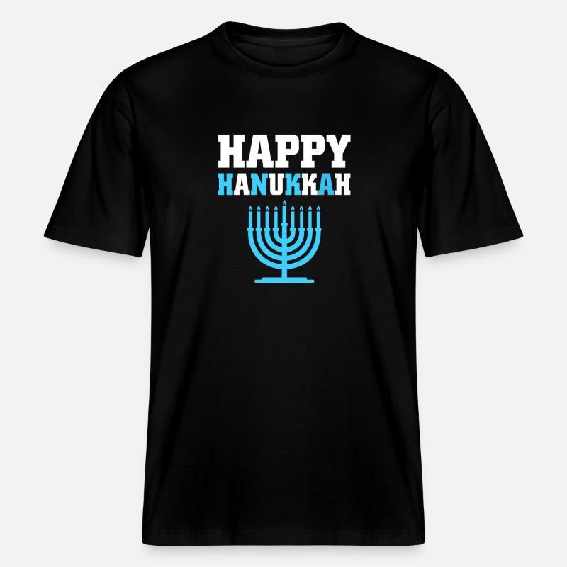 Hanoukka Hanoukka Hanoukka -  T-shirt unisexe RELAXED FIT en coton bio - noir