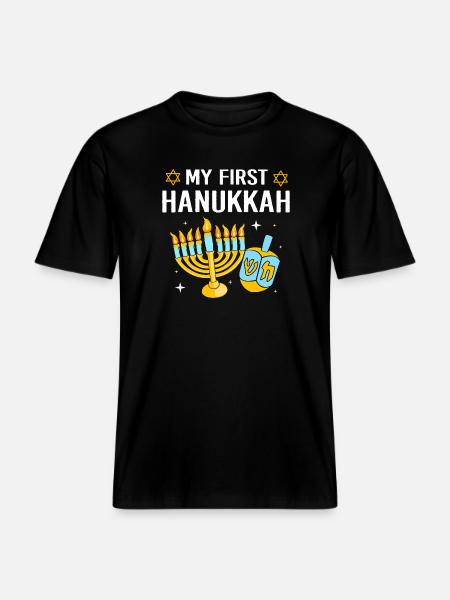Hanoukka Hanoukka Hanoukka - T-shirt unisexe RELAXED FIT en coton bio - noir