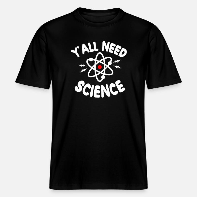 Science pour tous Tee Atom - T-shirt unisexe RELAXED FIT en coton bio - noir