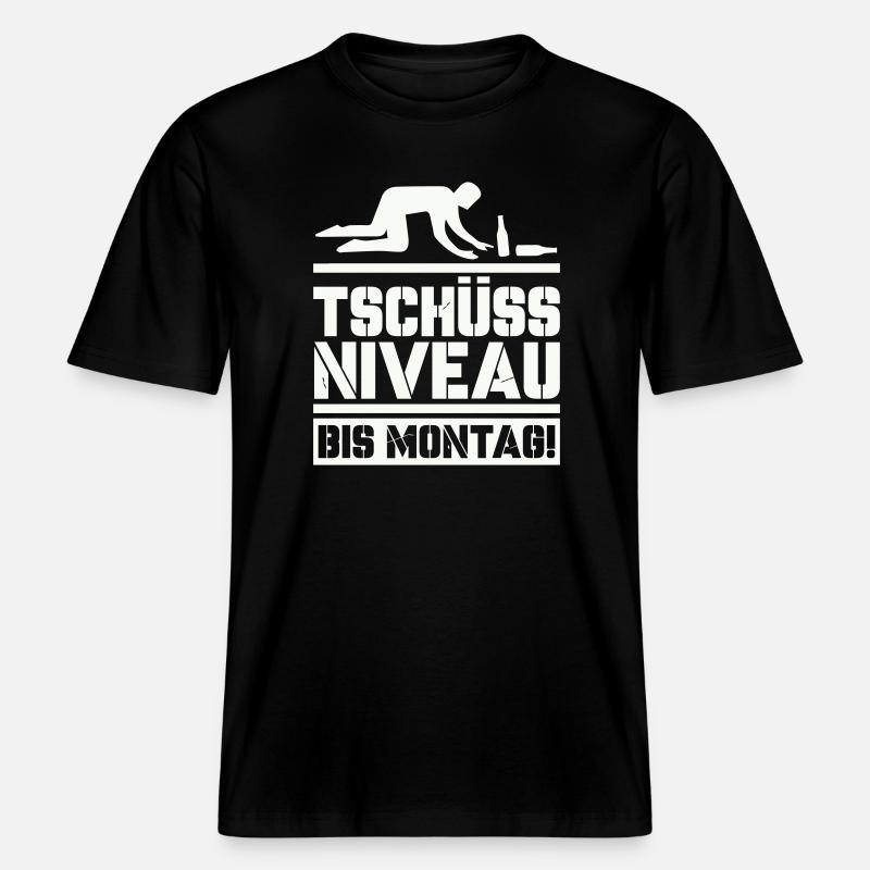 Bye bye level until Monday -  RELAXED FIT Unisex Organic T-Shirt - black