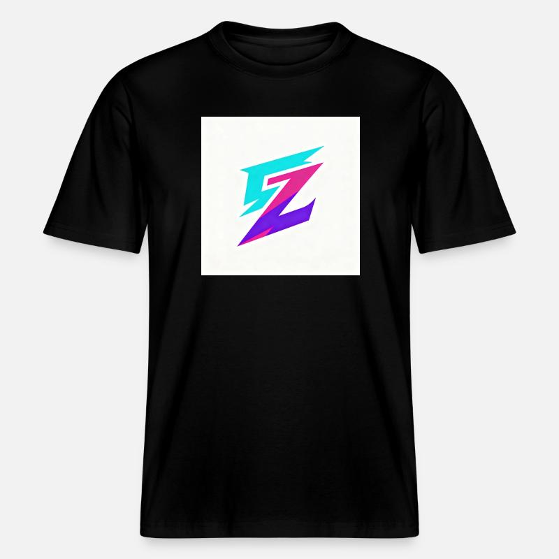 ZickZack Neon Gradient Logo - RELAXED FIT Unisex Organic T-Shirt - Schwarz