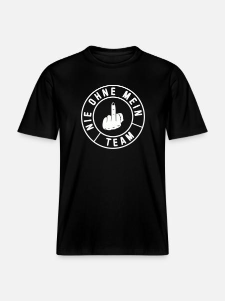 My Team Middle Finger Emblem -  RELAXED FIT Unisex Organic T-Shirt - black
