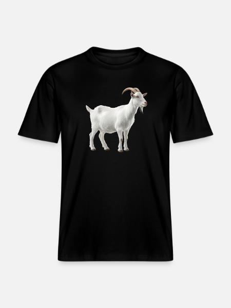 White Mountain Goat Portrait -  RELAXED FIT Unisex Organic T-Shirt - black