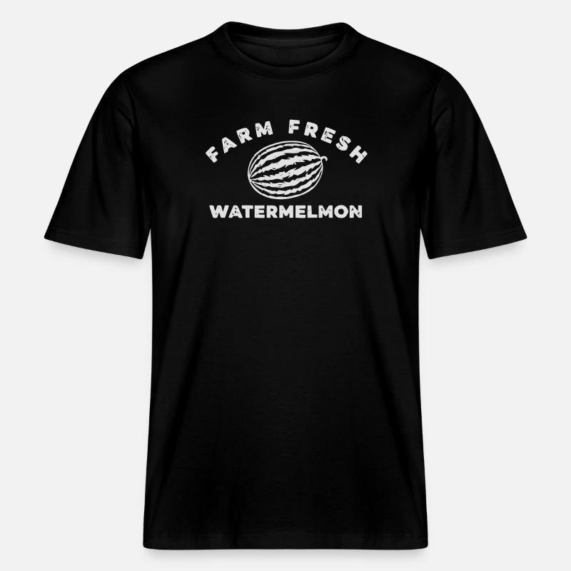 Pastèque fraîche de la ferme -  T-shirt unisexe RELAXED FIT en coton bio - noir
