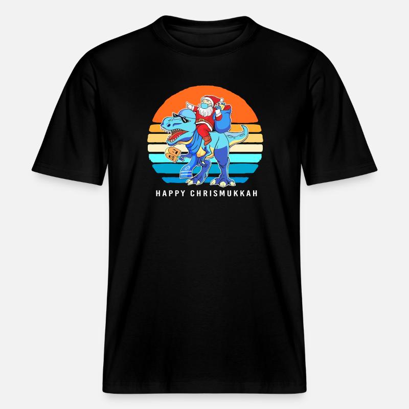 Hanoukka Hanoukka Hanoukka Noël -  T-shirt unisexe RELAXED FIT en coton bio - noir