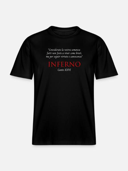 Inferno Canto XXVI Divine Commedy Considerate -  RELAXED FIT Unisex Organic T-Shirt - black