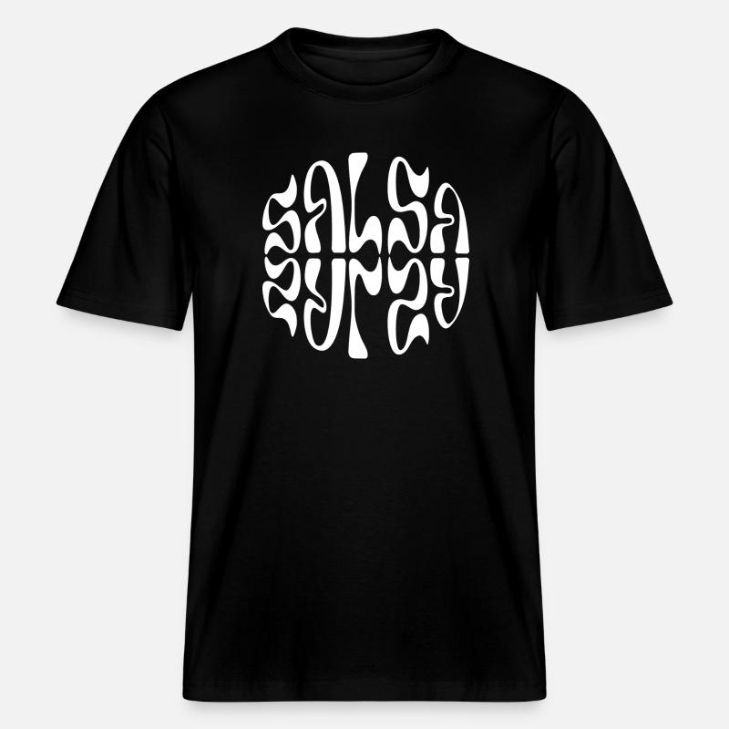 Typographie circulaire Salsa Pulse - T-shirt unisexe RELAXED FIT en coton bio - noir