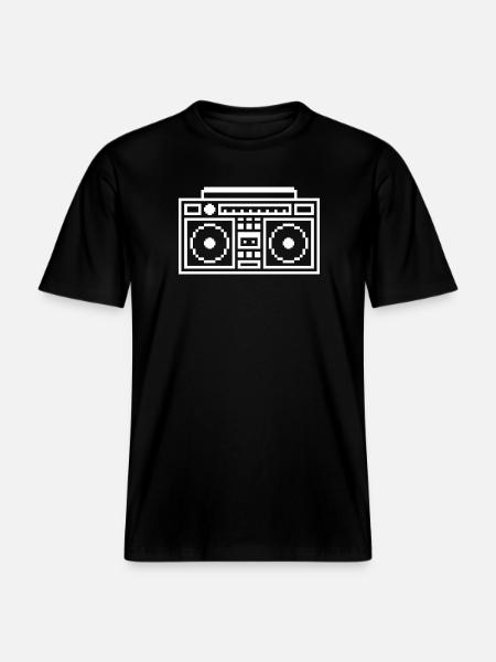 Ghetto Blaster: Retro, Music & Pixel Style -  RELAXED FIT Unisex Organic T-Shirt - black