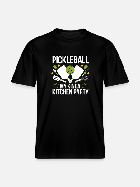 Pickleball My Kinda Kitchen Party - RELAXED FIT Unisex Organic T-Shirt - black