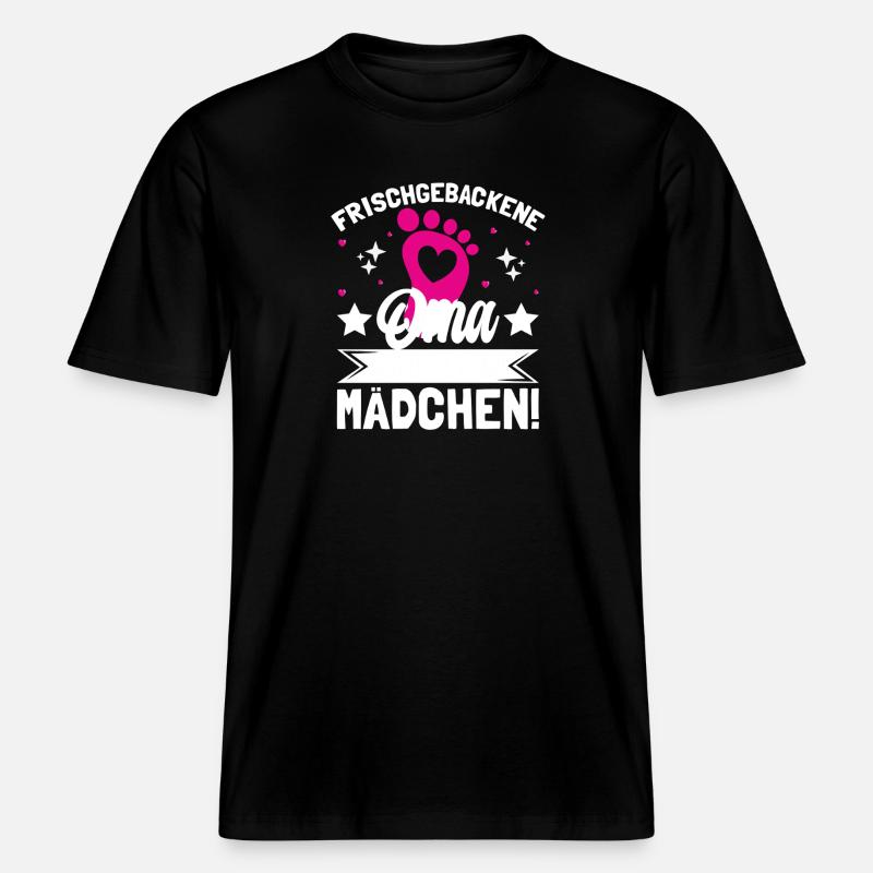 Frischgebackene Oma Es ist ein Mädchen! - RELAXED FIT Unisex Organic T-Shirt - Schwarz