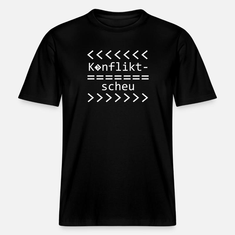 Conflict Aversion Git Nerd Shirt -  RELAXED FIT Unisex Organic T-Shirt - black
