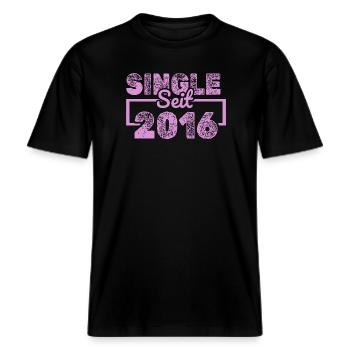 Single 2016 -  RELAXED FIT Unisex Organic T-Shirt - Schwarz - Vorne - Alina (178cm) & Michal (187cm)