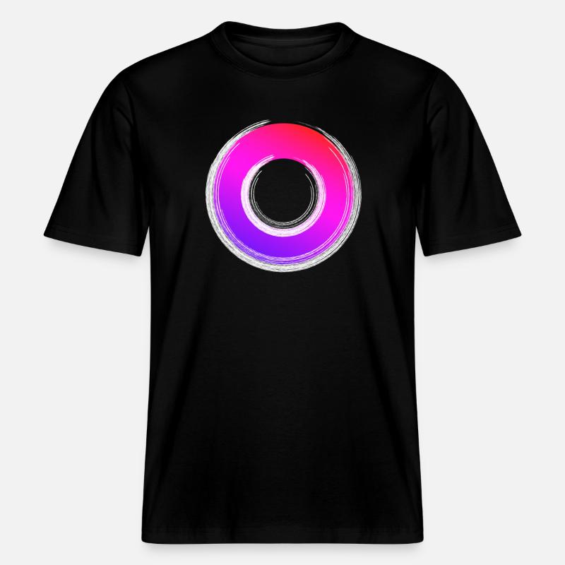 Gradient Ring Glanz -  RELAXED FIT Unisex Organic T-Shirt - Schwarz