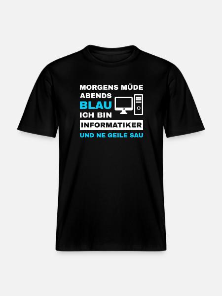 informatiker Programmierer Admin Sprüche Lustig - RELAXED FIT Unisex Organic T-Shirt - Schwarz