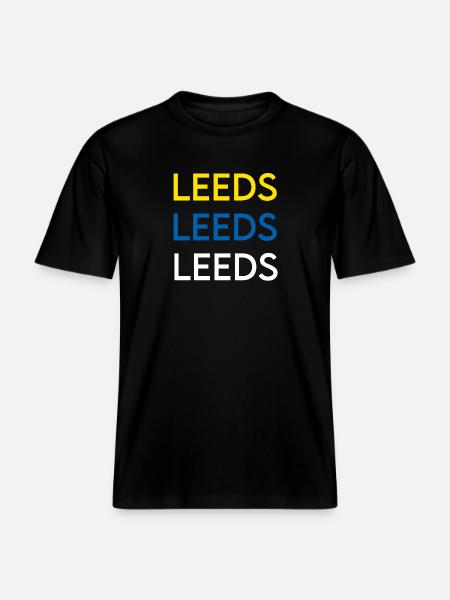 Leeds City Identity Trio -  RELAXED FIT Unisex Organic T-Shirt - black