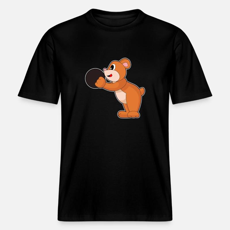 Bear Bowling Boule de bowling - T-shirt unisexe RELAXED FIT en coton bio - noir