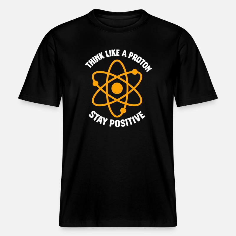 Proton Positiv Denken Atom Grafik -  RELAXED FIT Unisex Organic T-Shirt - Schwarz