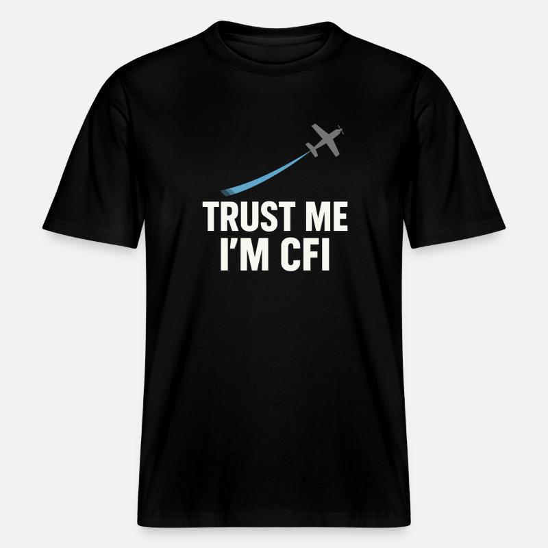 Fluglehrer Cfi Pilot Luftfahrtlehrer -  RELAXED FIT Unisex Organic T-Shirt - Schwarz