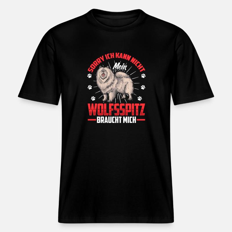 Wolfsspitz braucht mich Deutscher Wolfsspitz -  RELAXED FIT Unisex Organic T-Shirt - Schwarz
