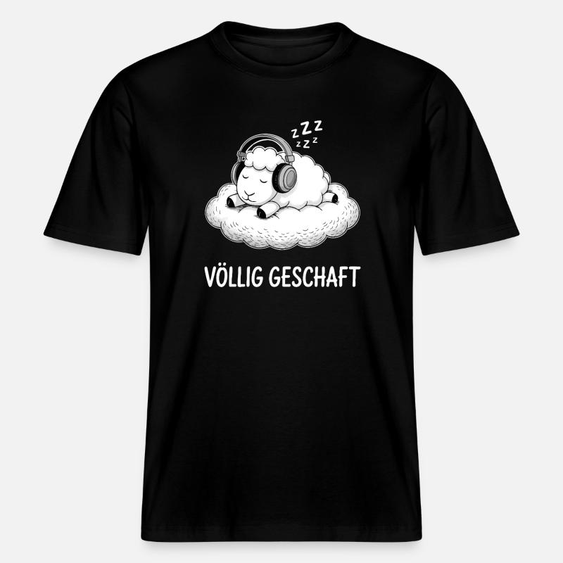Conception de mouton entièrement réalisée -  T-shirt unisexe RELAXED FIT en coton bio - noir