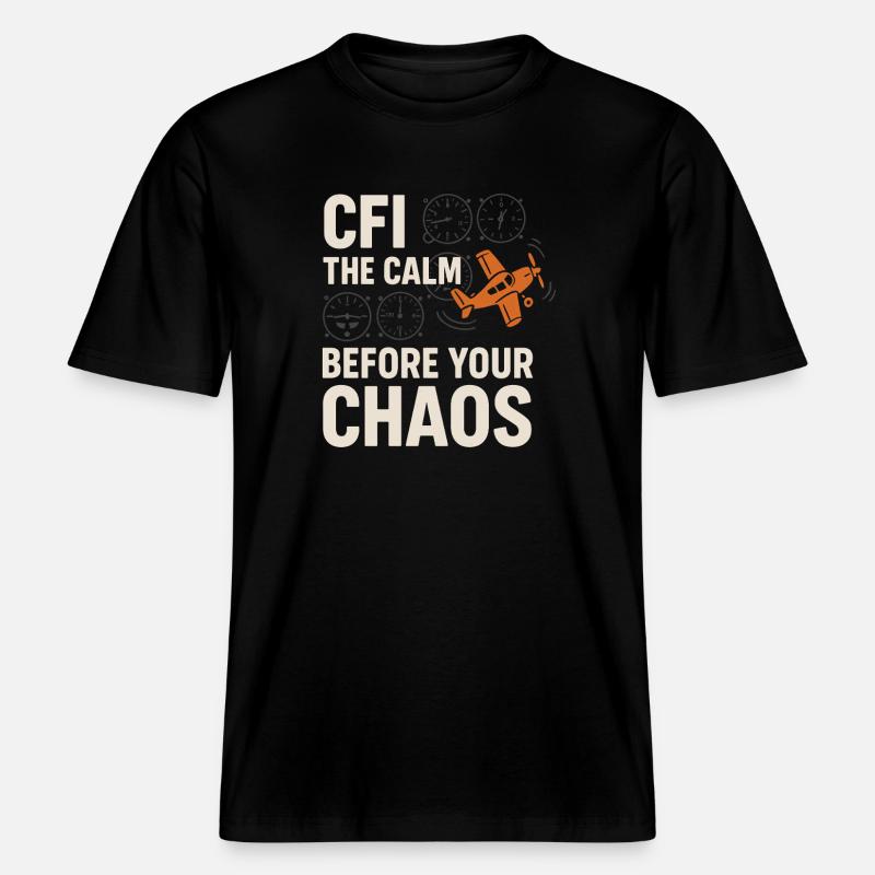 Fluglehrer Cfi Pilot Luftfahrtlehrer -  RELAXED FIT Unisex Organic T-Shirt - Schwarz
