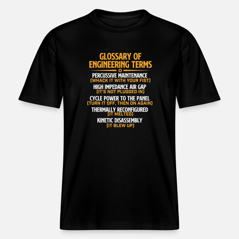 Glossar der technischen Begriffe Lustige Mechanik - RELAXED FIT Unisex Organic T-Shirt - Schwarz