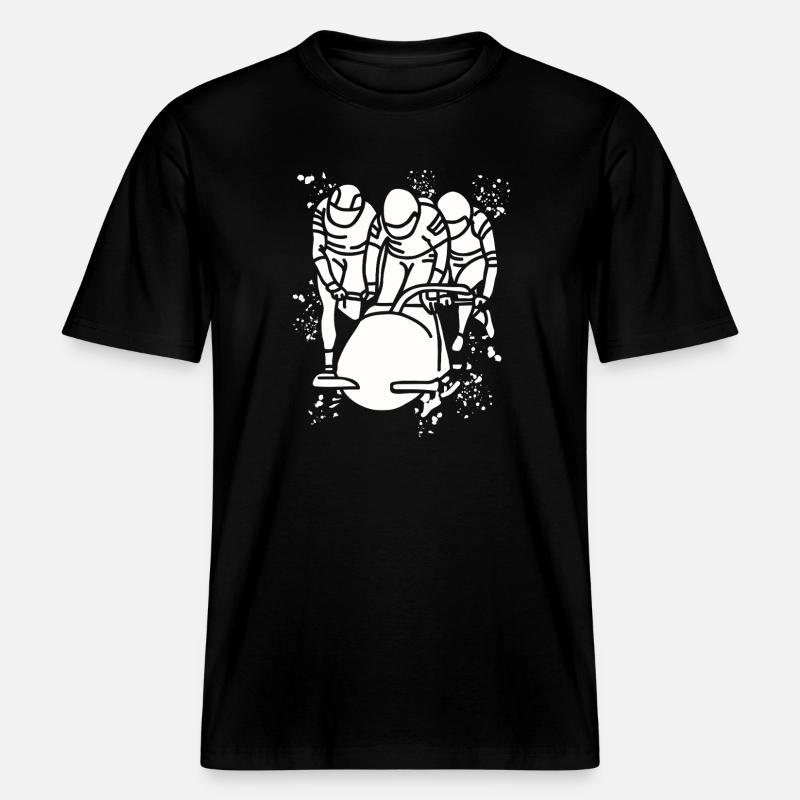 Bobsleigh Bobsleigh Bobsleigh à quatre -  T-shirt unisexe RELAXED FIT en coton bio - noir