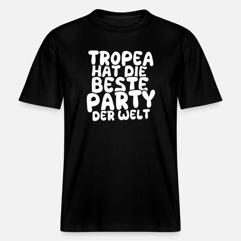 Tropea comme destination de vacances -  T-shirt unisexe RELAXED FIT en coton bio - noir